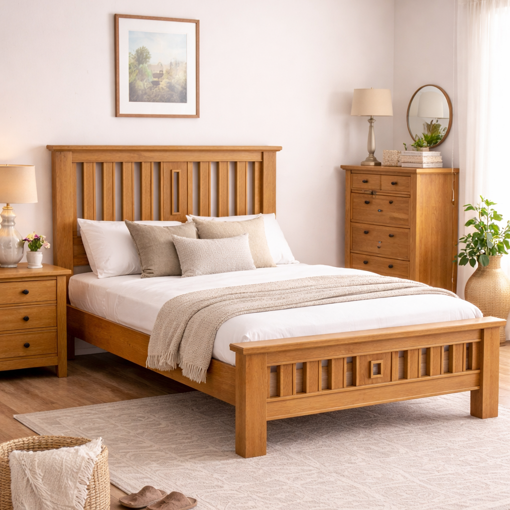 Sligo 4ft6 Double Bed - Light Oak