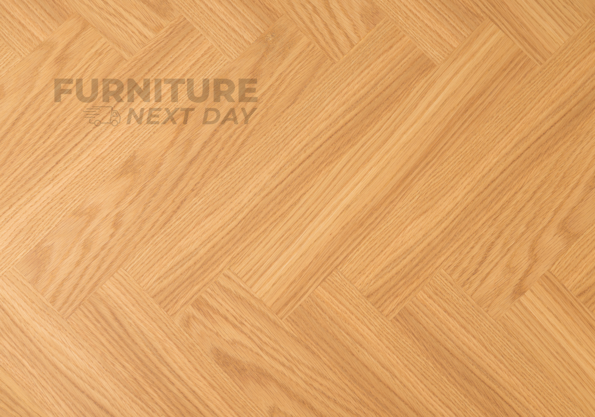 Haydn Herringbone 2m Fixed Top Dining Table Only - Natural Oak
