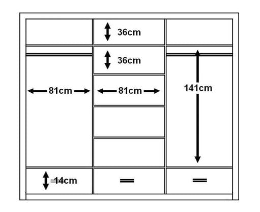 Sparta 250cm 3 Door Mirrored Sliding Wardrobe with 3 Drawers and LED Lights  - White