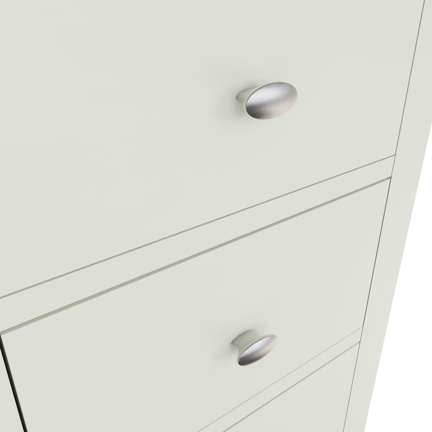 Geras White 5 Drawer Narrow Chest of Drawers