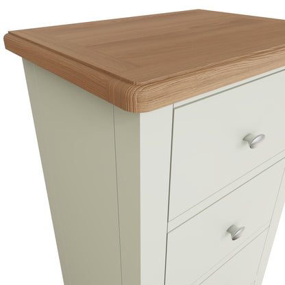 Geras White 5 Drawer Narrow Chest of Drawers