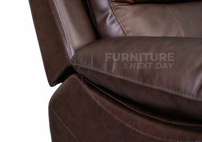 Galway 3RR + 2RR Seater Leather Manual Recliner-Brown