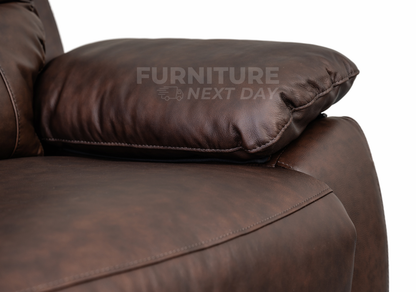 Galway 3RR + 2RR Seater Leather Manual Recliner-Brown