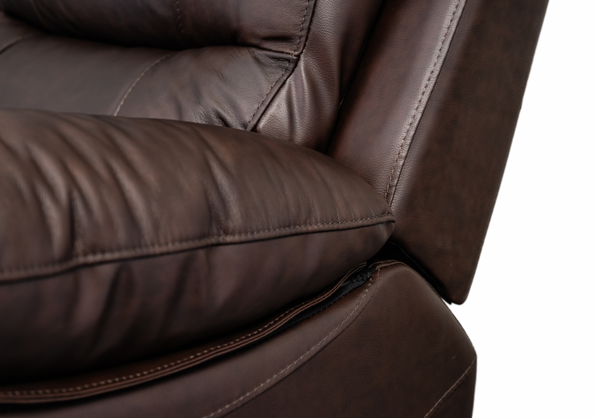 Galway 3RR + 2RR Seater Leather Manual Recliner-Brown
