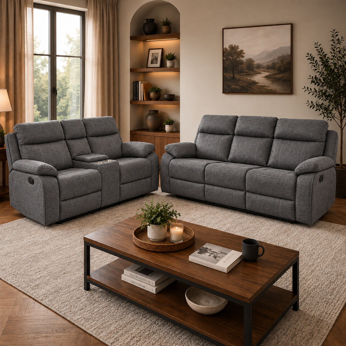 Killmore 3+2 Manual Recliner - Tan