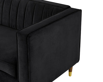 Griffen 3 Seater Fabric Sofa - Black Velvet