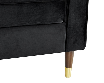 Griffen 3 Seater Fabric Sofa - Black Velvet