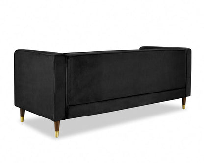 Griffen 3 Seater Fabric Sofa - Black Velvet