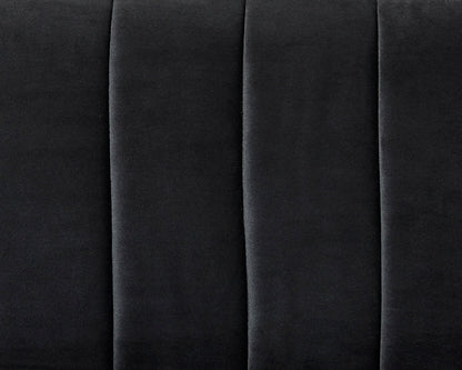 Griffen 3 Seater Fabric Sofa - Black Velvet