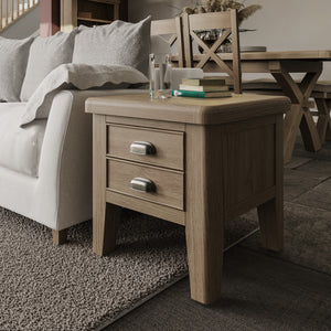 Helios Smoked Oak Lamp Table