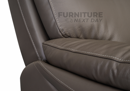 Hilltown 2 Seater  Leather Electric Recliner - Grey