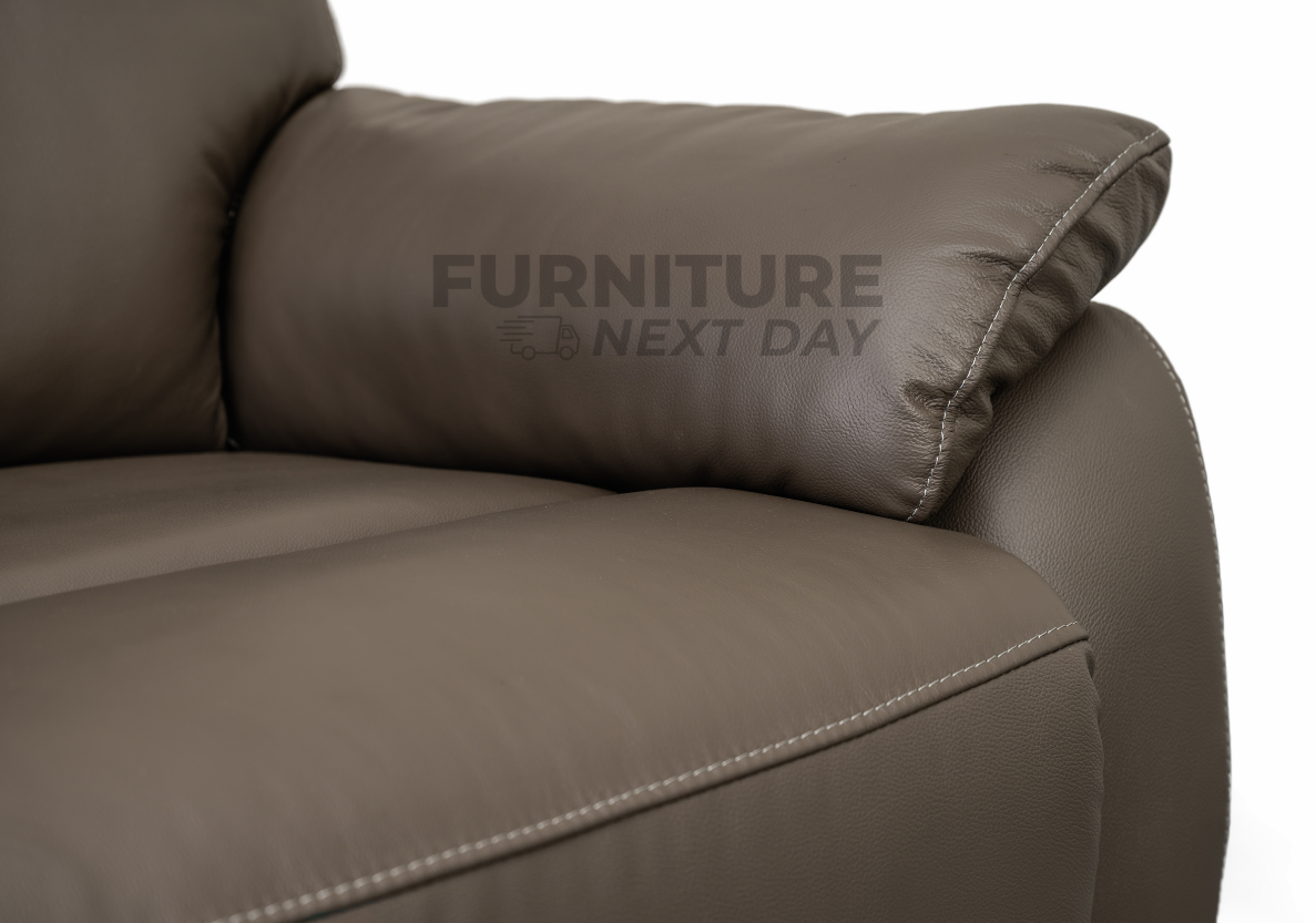 Hilltown 2 Seater  Leather Electric Recliner - Grey