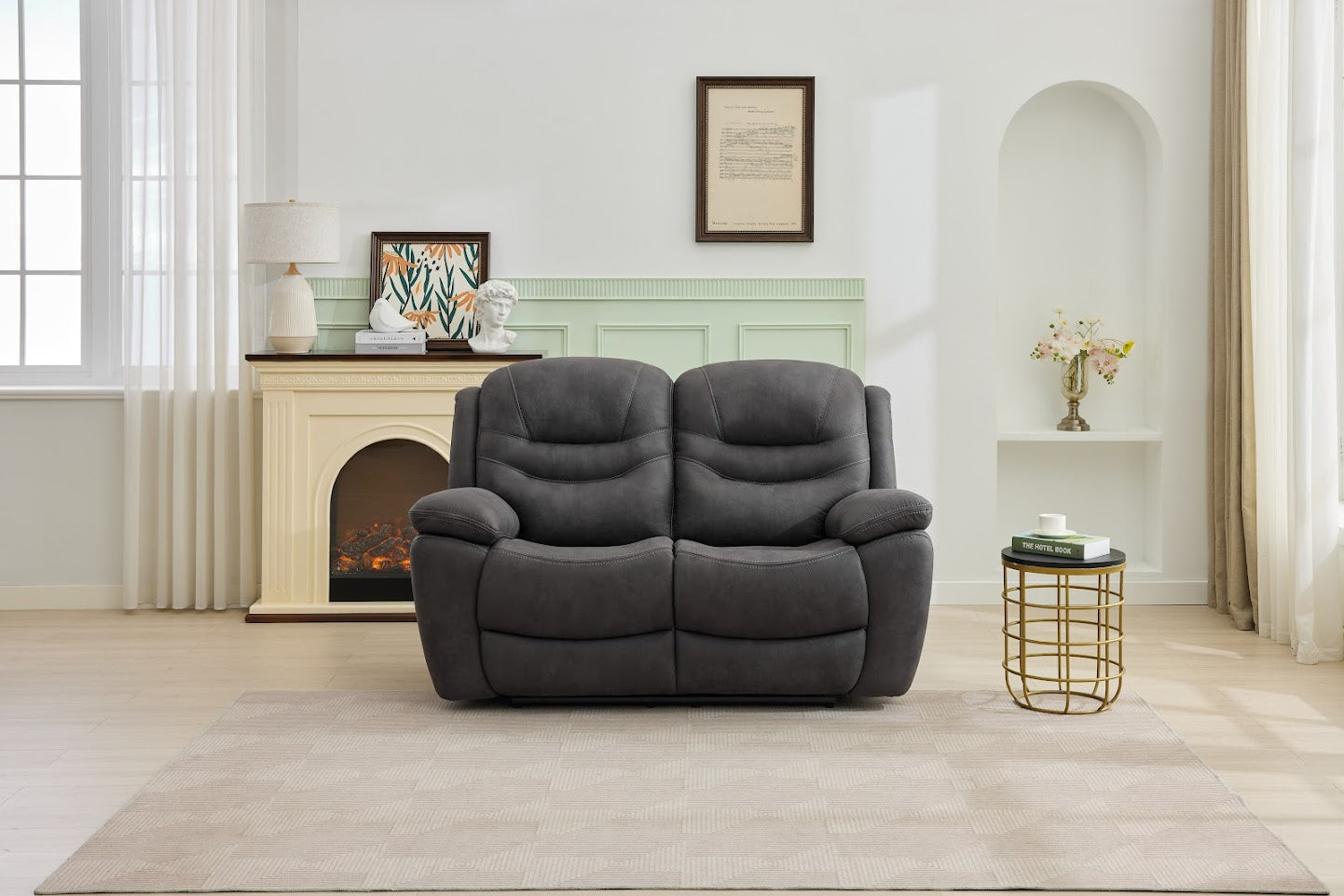 Berlin Grey 2 Seater Power Recliner