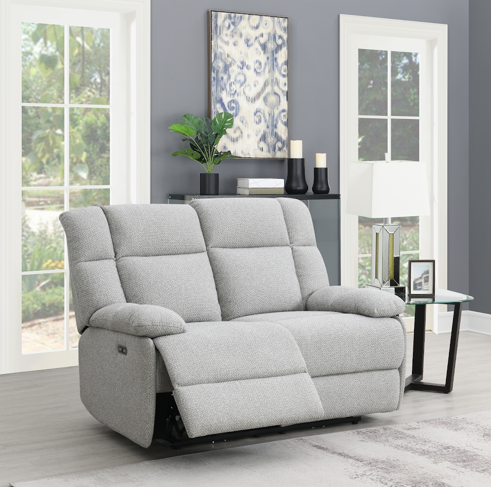 Poland 2 Seater Power Recliner - Light Grey
