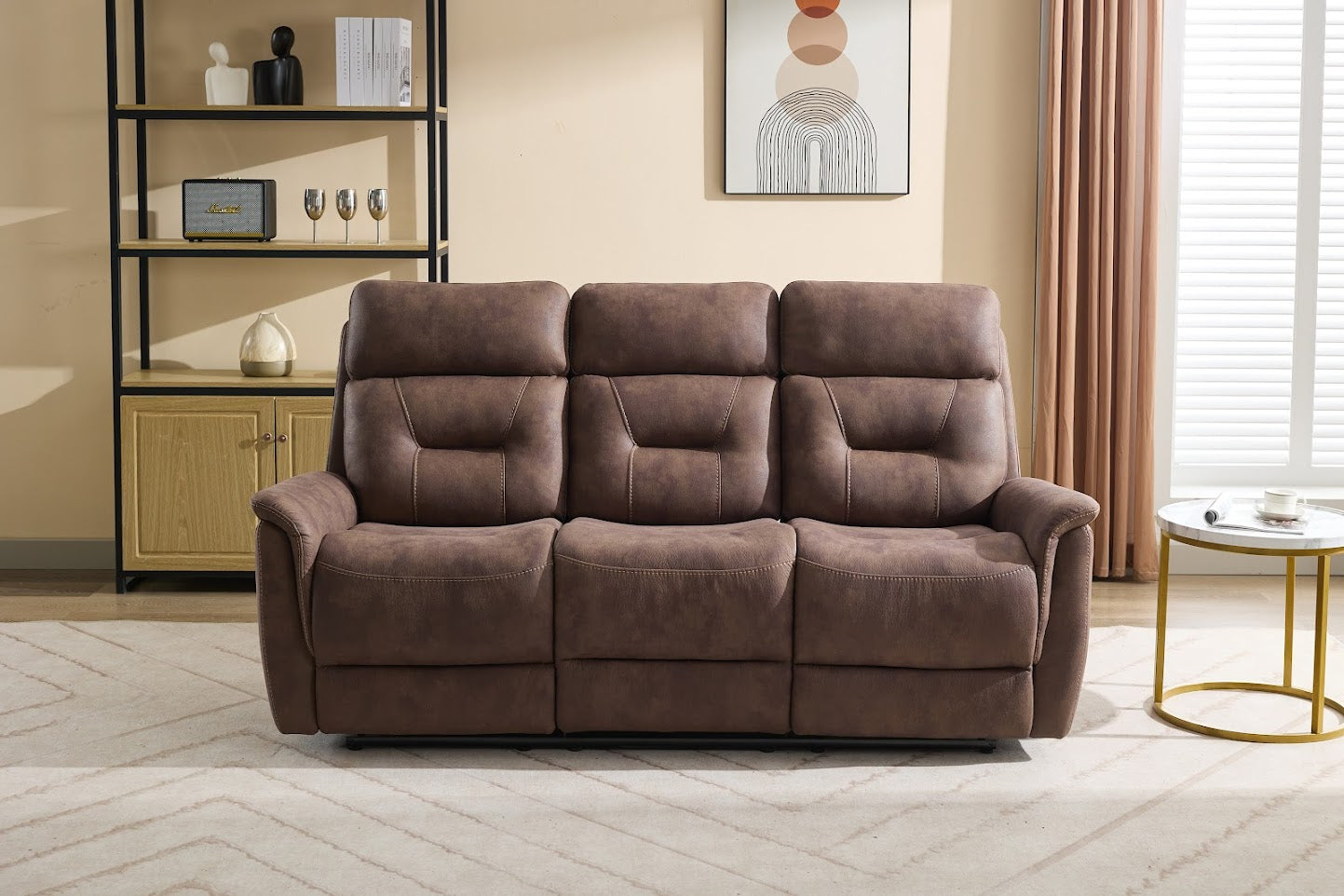 Paris 3 Seater Power Recliner - Chocolate