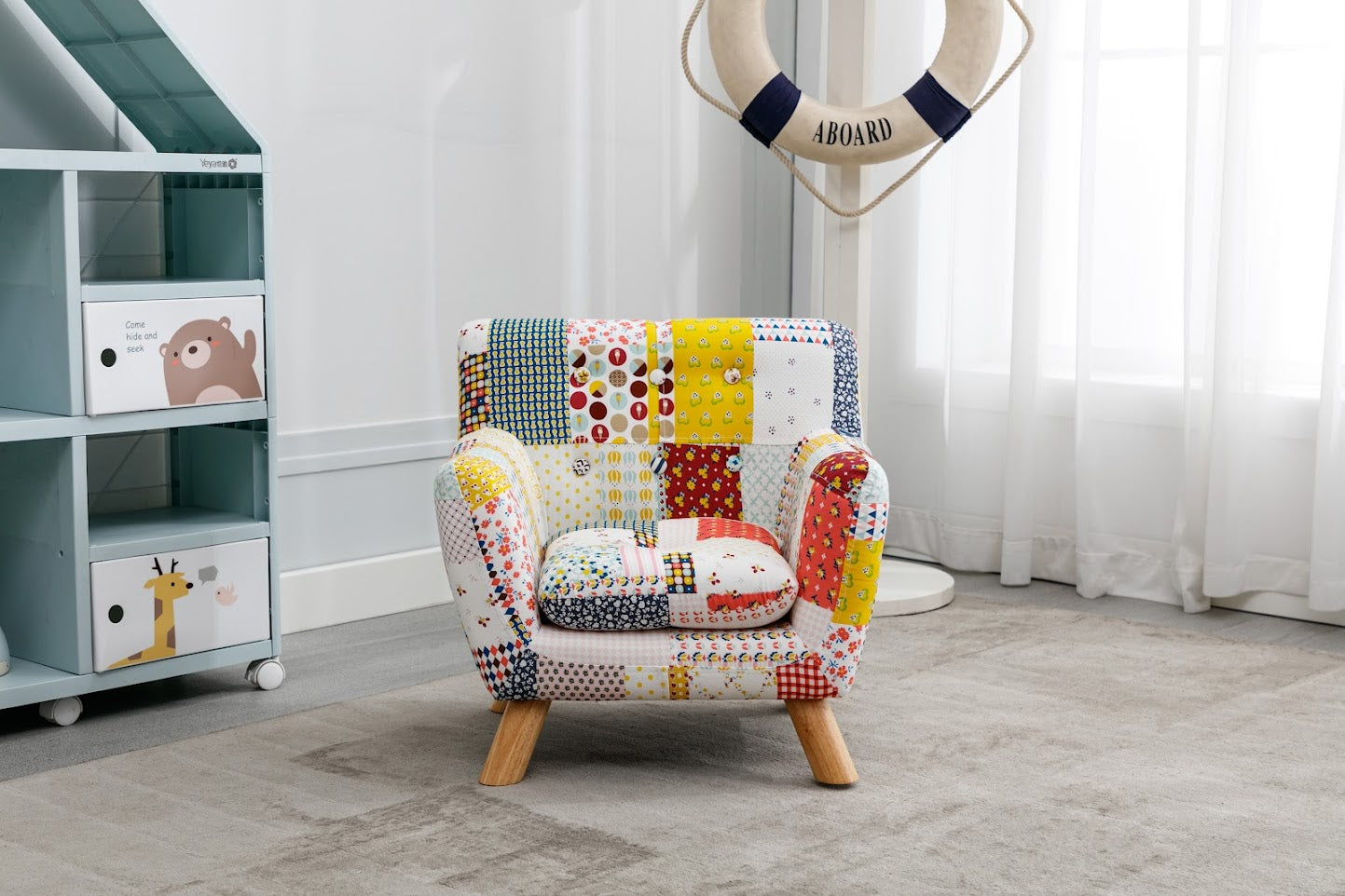 Patchwork Linen Patchwork Chair - Floral