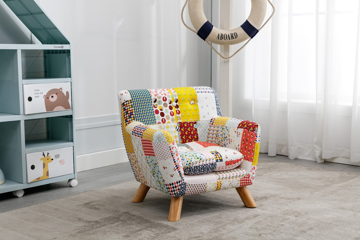 Patchwork Linen Patchwork Chair - Floral