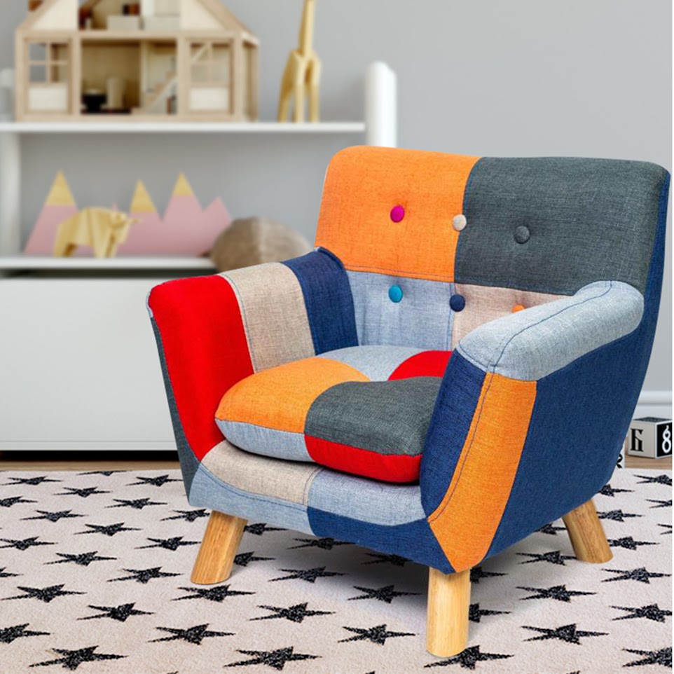 Patchwork Linen Patchwork Chair - Multi Colour