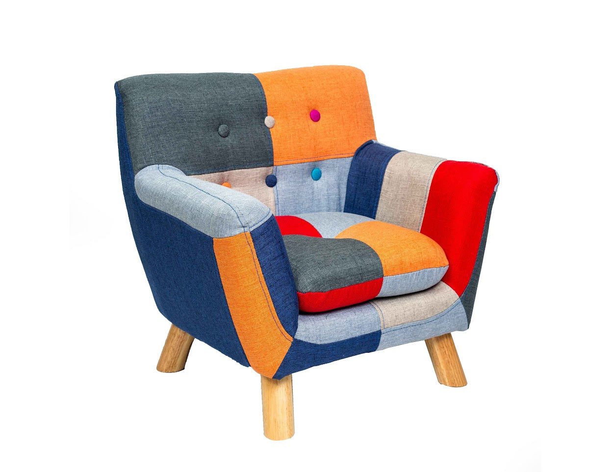 Patchwork Linen Patchwork Chair - Multi Colour