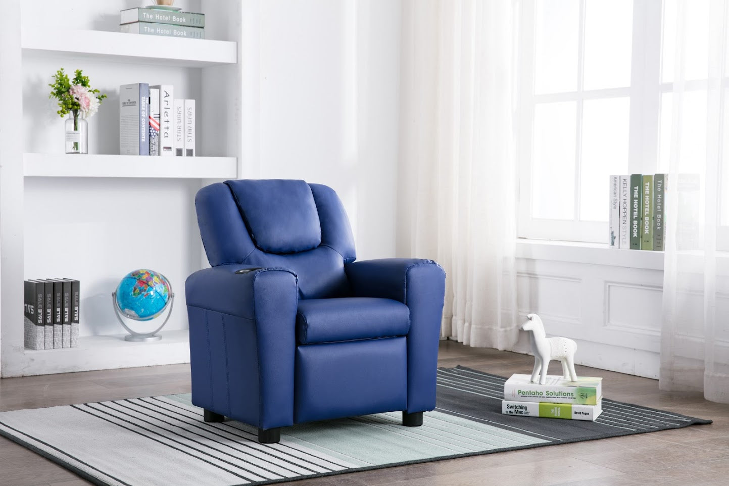 Childs Recliner with Cupholder - Blue