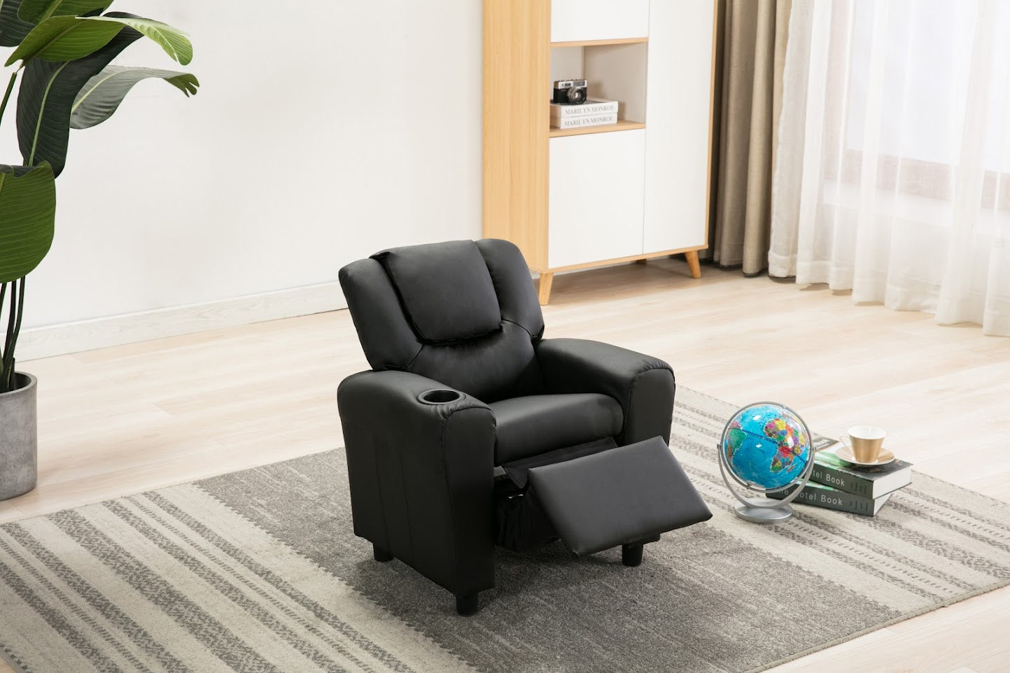 Childs Recliner with Cupholder - Black