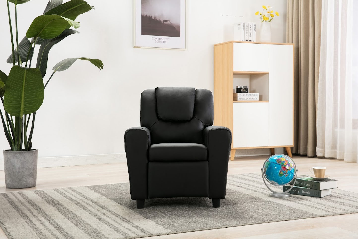 Childs Recliner with Cupholder - Black