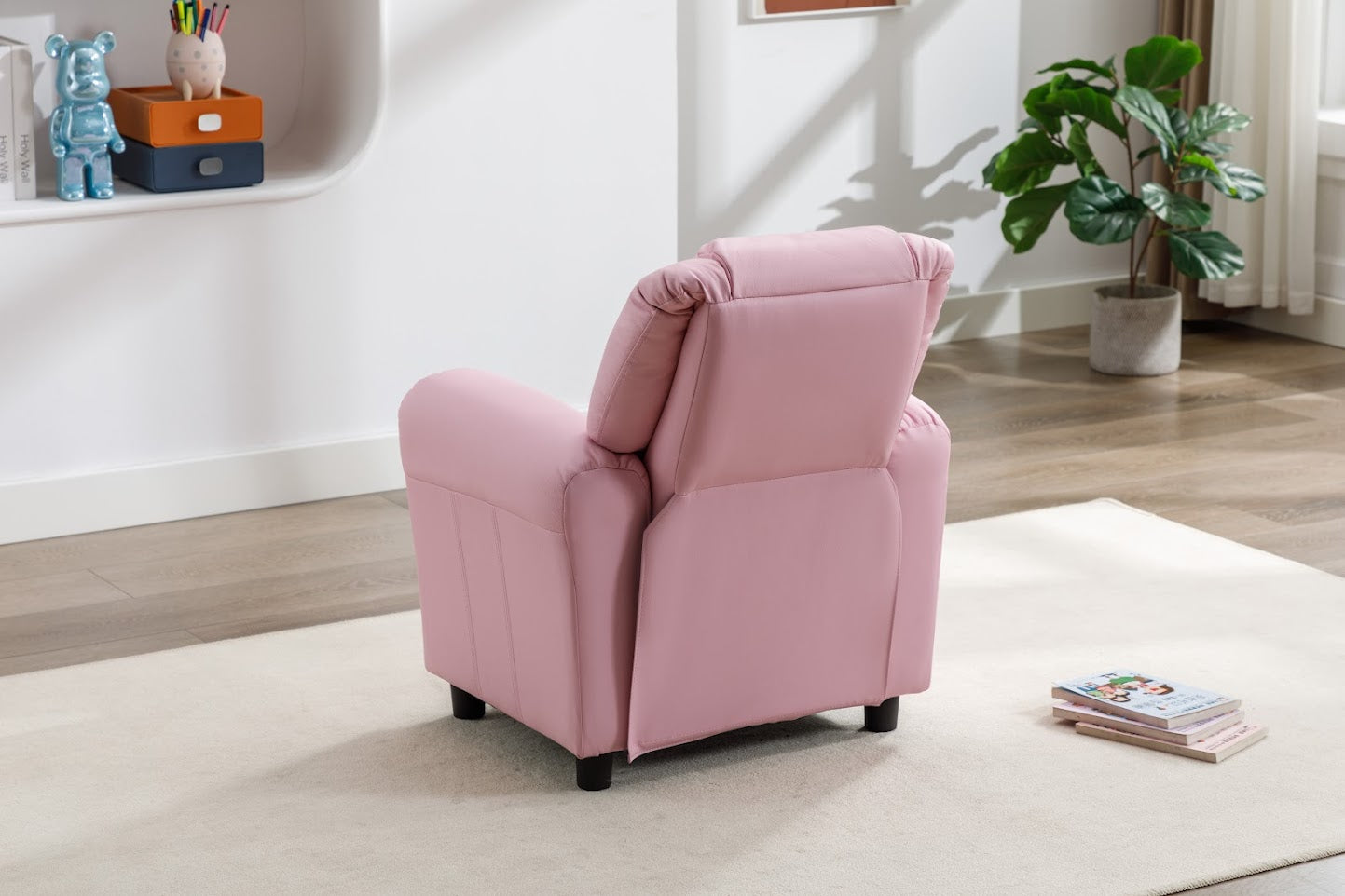 Childs Recliner with Cupholder - Light Pink