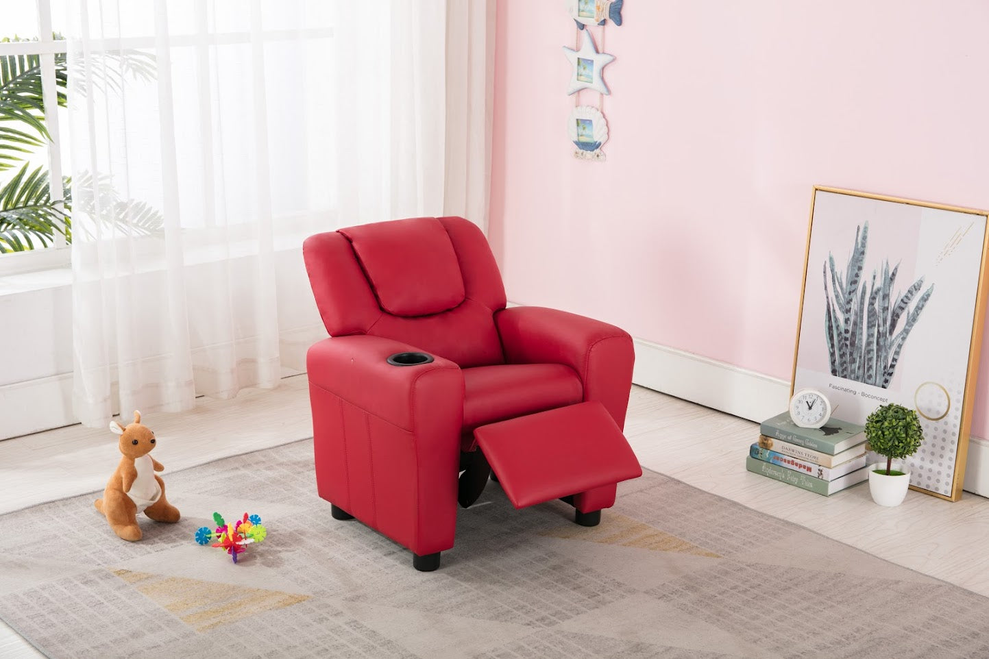 Childs Recliner with Cupholder - Red