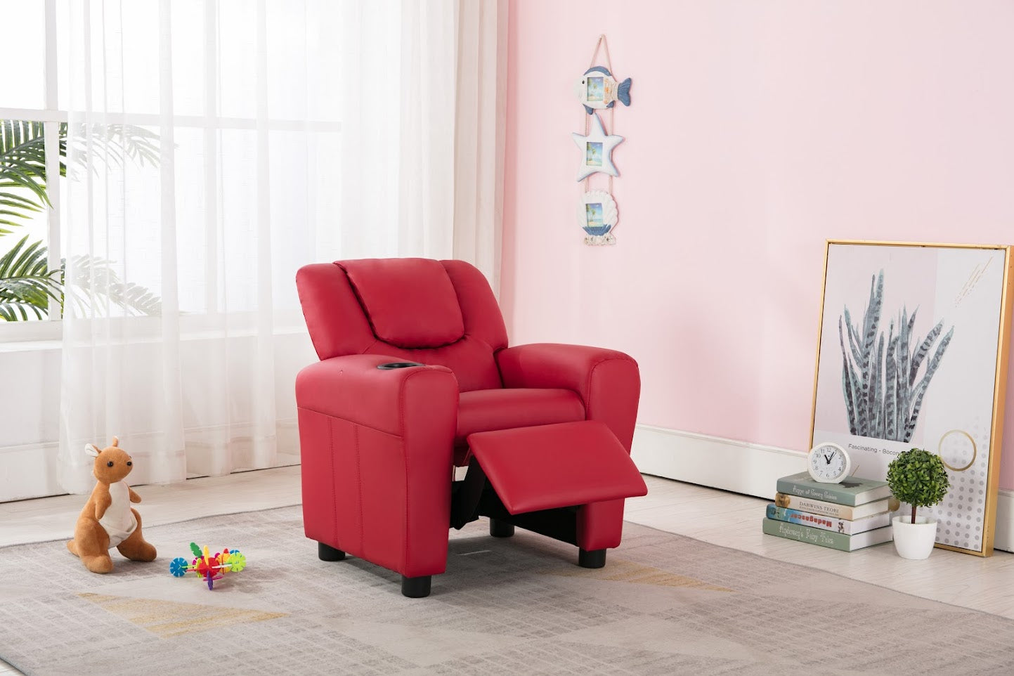Childs Recliner with Cupholder - Red