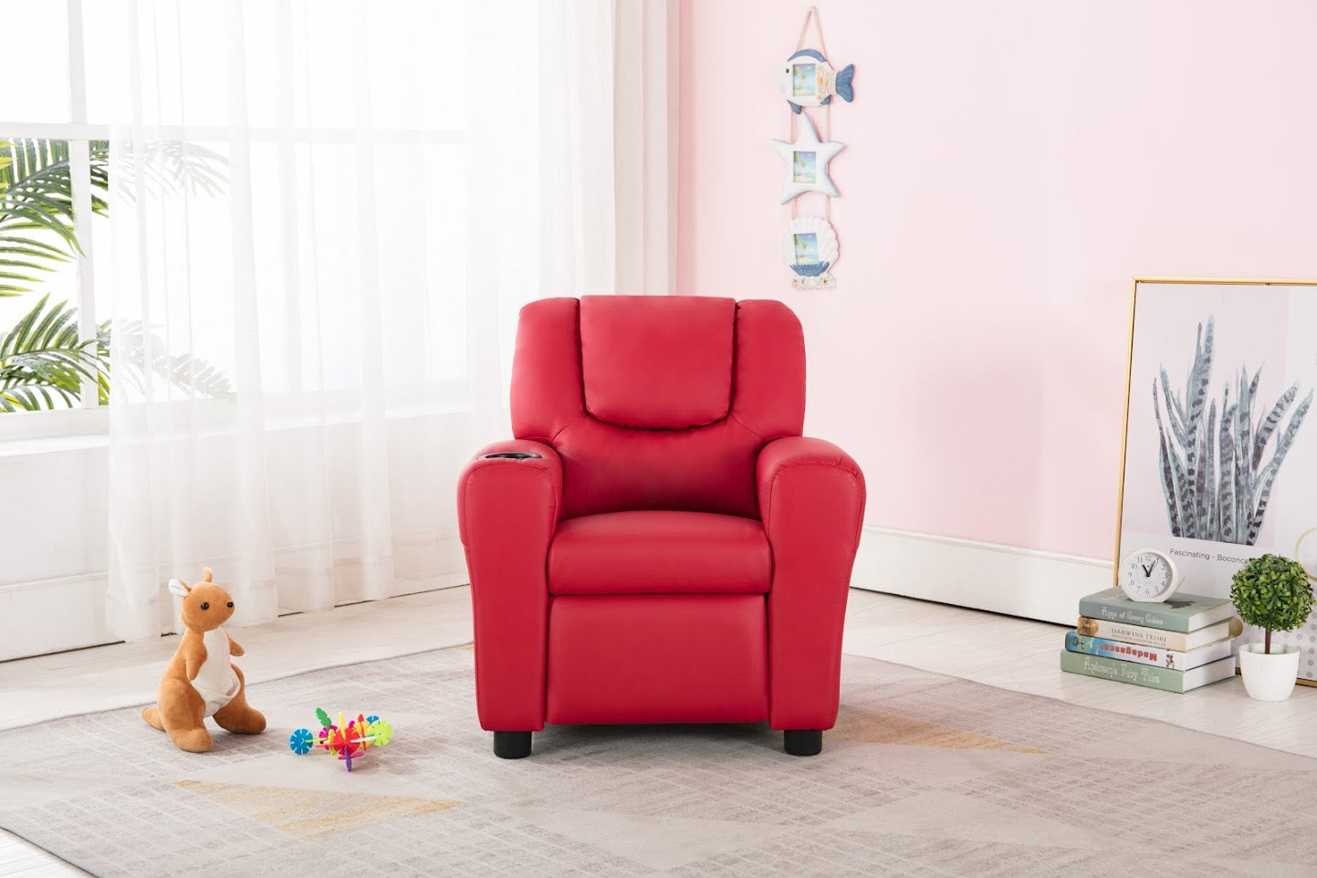 Childs Recliner with Cupholder - Red