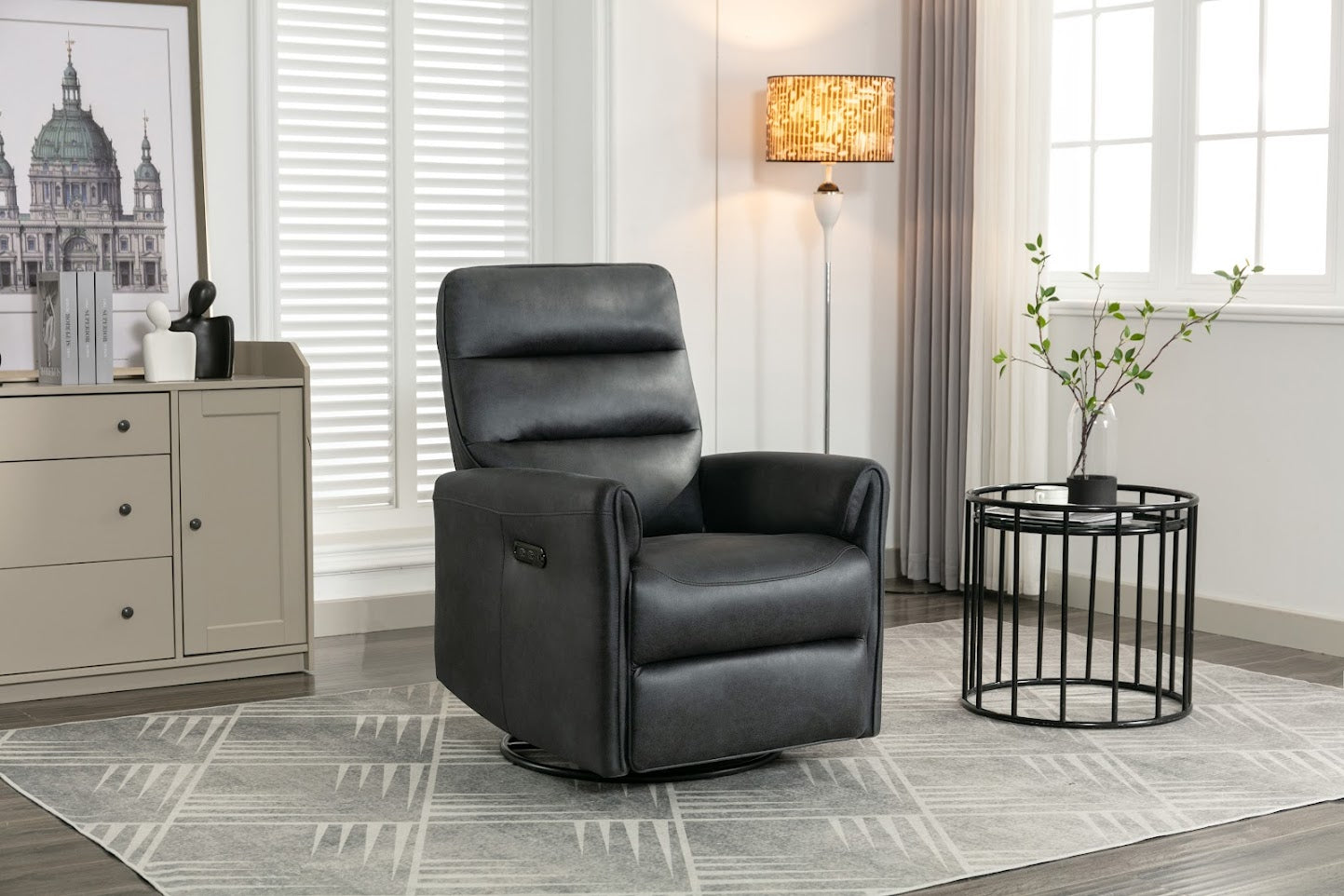Stockholm Swivel & Glide Chair - Dark Grey