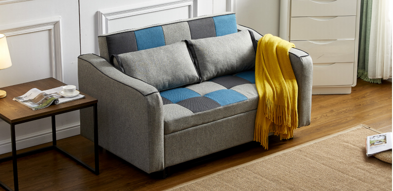 Bremen Sofa Bed Teal/Grey Patchwork