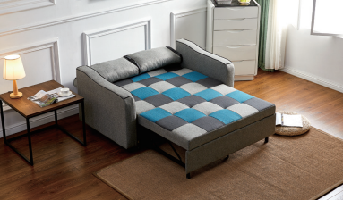 Bremen Sofa Bed Teal/Grey Patchwork