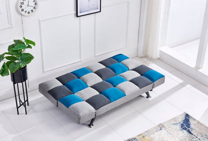 Verona Sofa Bed - Teal/Grey Patchwork