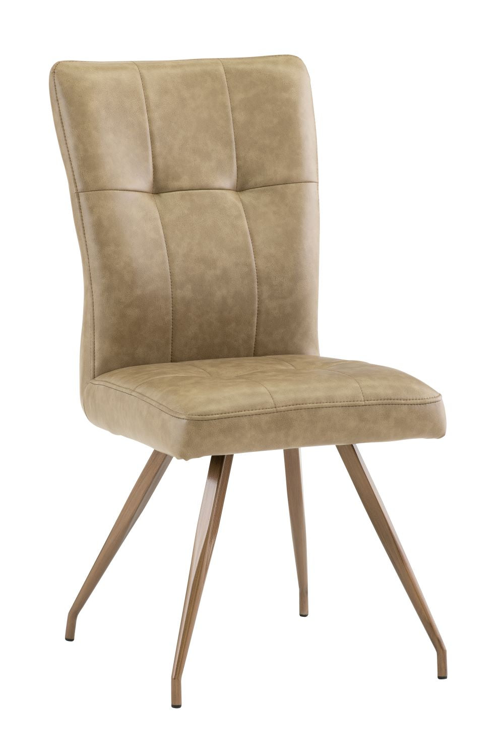 Kilikanoon Dining Chair Set of 2, Taupe with Brushed Brass Leg