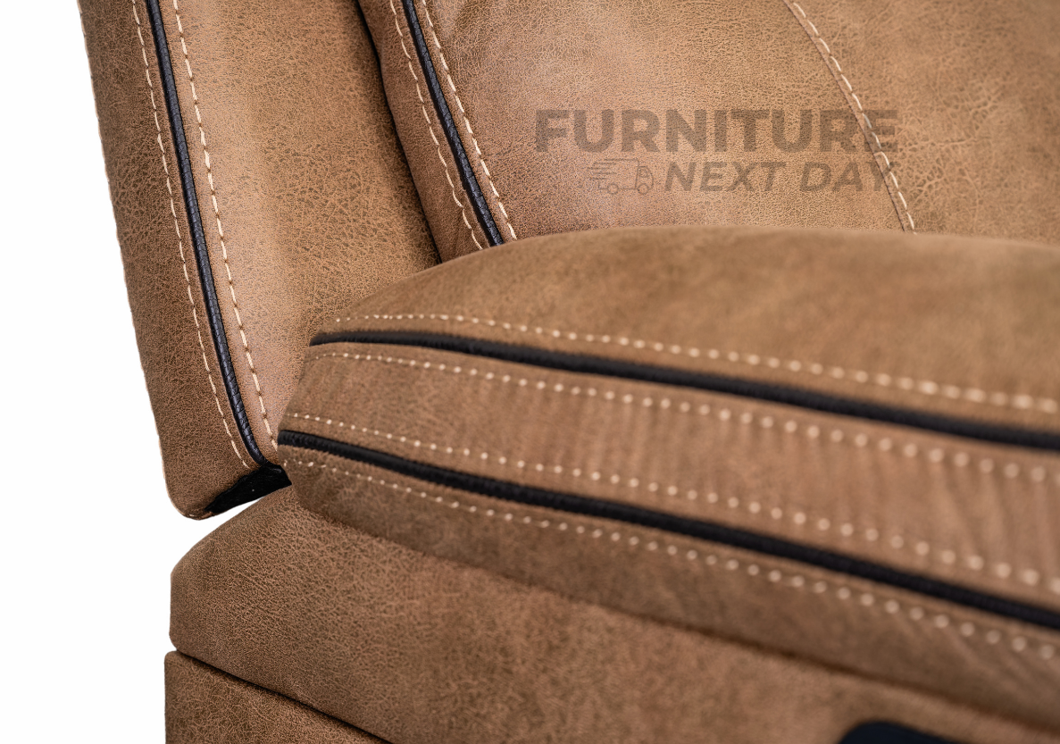 Killmore 2 Seater Fabric Manual Recliner With Console - Tan