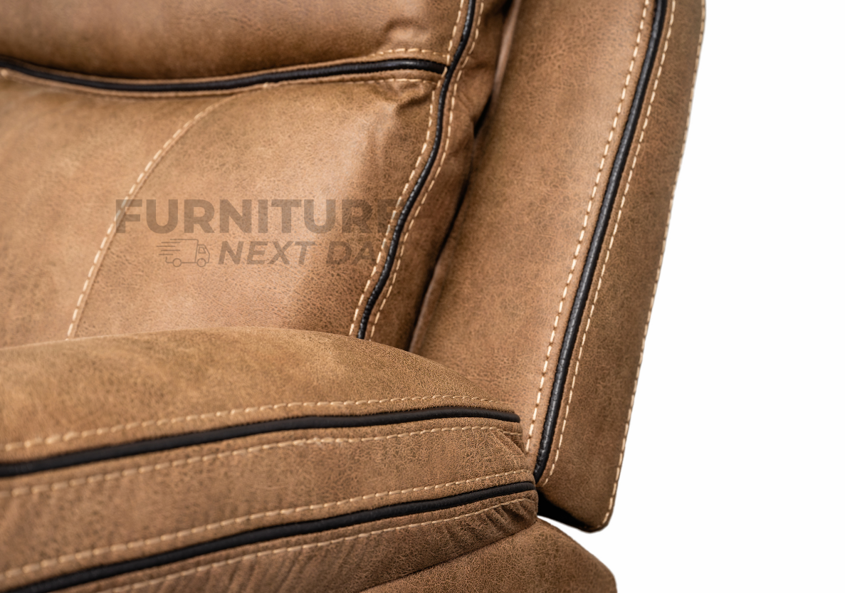 Killmore 3 Seater Fabric Manual Recliner- Tan