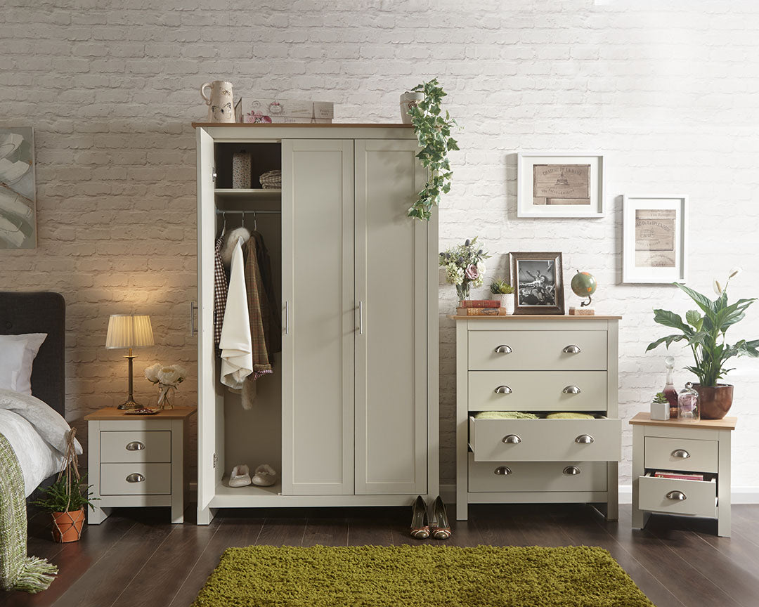 Logan 4 Piece Bedroom Set - White & Barley Oak