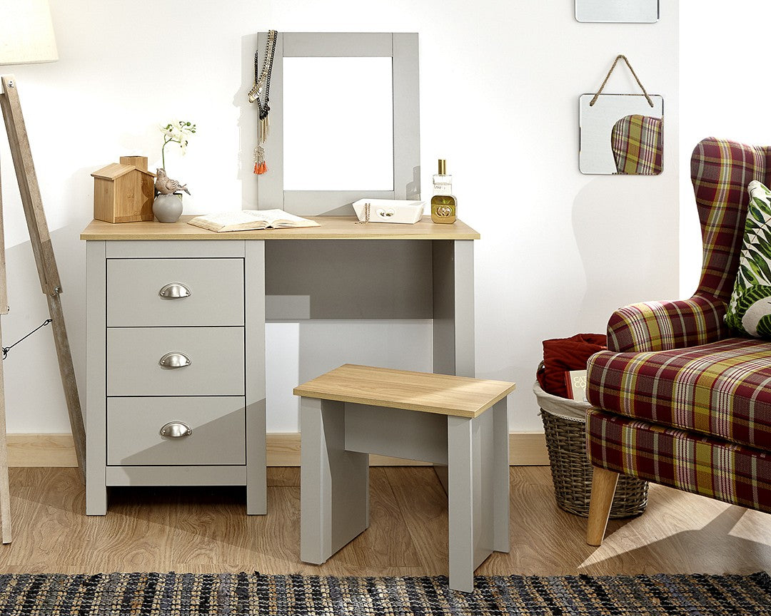 Logan Dressing Table Set - Grey & Barley Oak