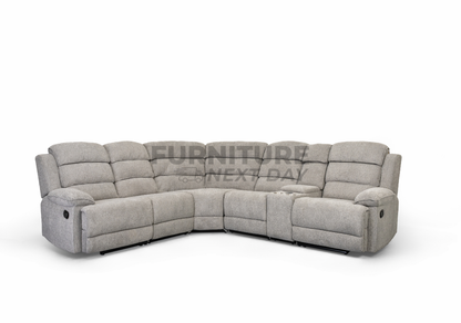 Limerick Corner Group Fabric Manual Recliner - Light Grey