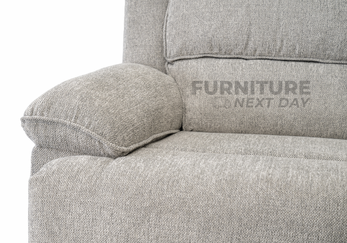 Limerick Corner Group Fabric Manual Recliner - Light Grey