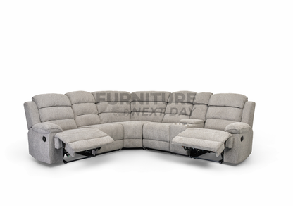 Limerick Corner Group Fabric Manual Recliner - Light Grey