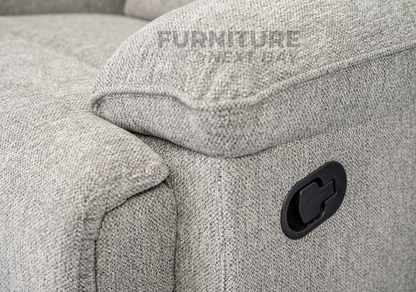 Limerick Corner Group Fabric Manual Recliner - Light Grey