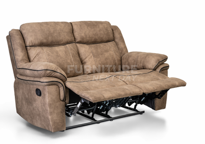 Lucan 2 Seater Brown Fabric