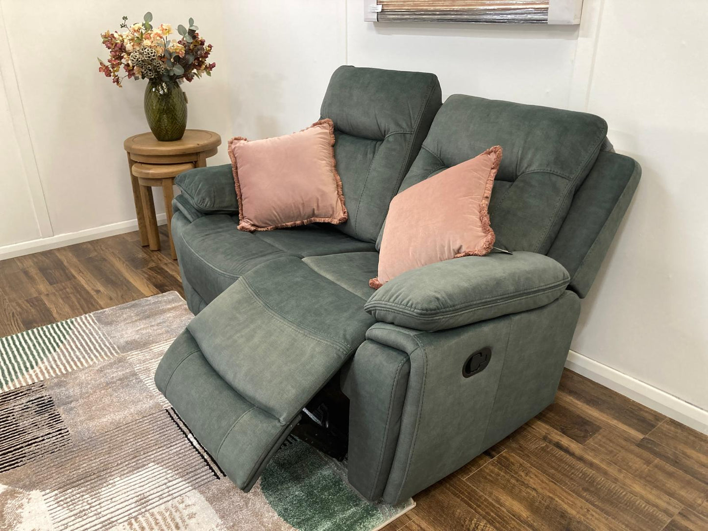 Lucas 2 Seater Manual Recliner - Green