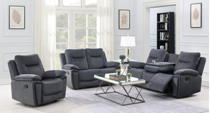 Foxlands 3+2+1 Seater Manual Recliner with Dropdown Table - Grey