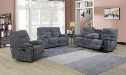 Castlegreen  2 Seater Fabric Recliner with Console - Dark Grey