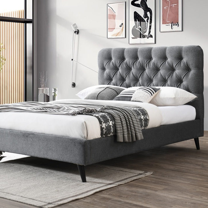 Penelope 4'6  Double Bed- Dark Grey
