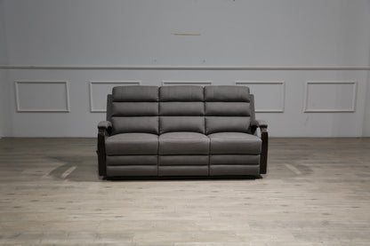 Tallaght 3 Seater Fabric Manual Recliner-Smoke Grey