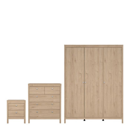Madrid 3 Piece Bedroom Set with 3 Door Robe - Jackson Hickory